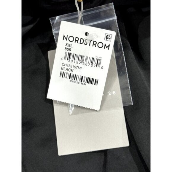 Chelsea 28 Black Wrap Midi Dress XXL Satin Short Sleeve Keyhole Back - Picture 6 of 10